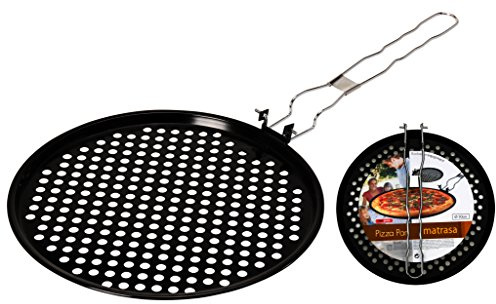 matrasa Grillpfanne gelocht und flach für Pizza Fleisch und Gemüse - Pizzablech - 33 cm