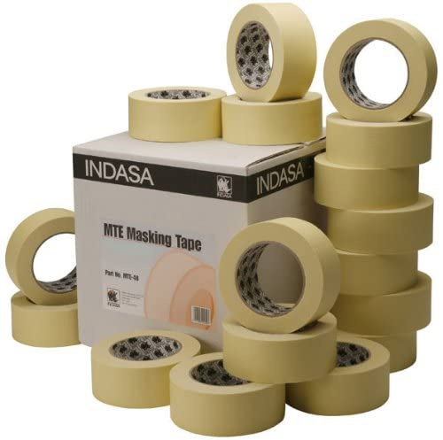 INDASA 48 Rollen 18mm MTE 80°C Abdeckband Malerkrepp Abklebeband Kreppband