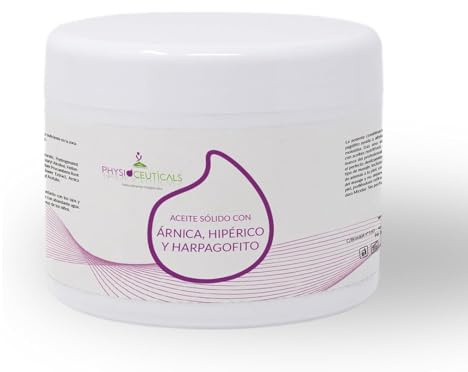 PHYSIOCEUTICALS - Aceite Sólido Masaje Árnica Hipérico Harpagófito 500ml - Uso Profesional Fisioterapia y Quiromasaje - Se Funde al Contacto con la Piel