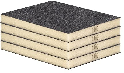 Schleifschwamm Schleifmatte I Körnung K180 4er Set FEIN I DIY, Handschleifer für verschiedene Materialien geeignet I weiches anpassungsfähiges Schleifmittel, Schleifklotz, Schleifblock