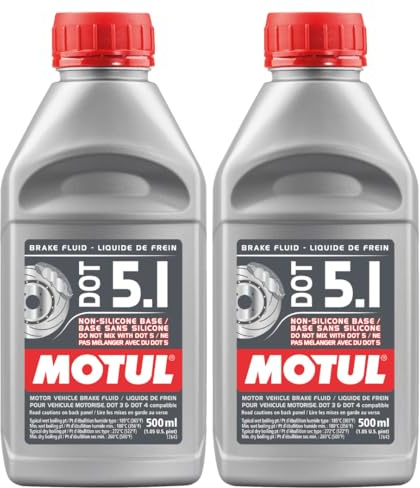 Motul (2 Pack) 100951 100% Synthetic Brake Dot 5.1 Brake Fluid 1/2 Liter or 500 ml