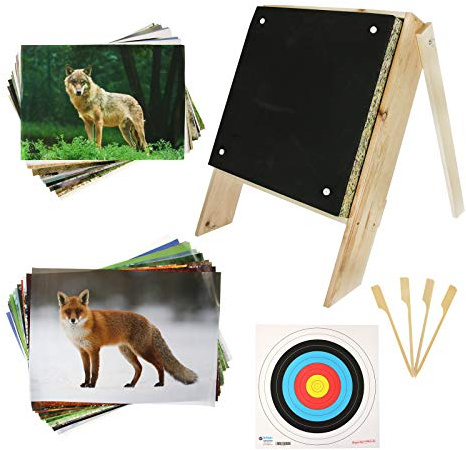 BSW STRONGHOLD Set FÜR ARMBRÜSTE | Zielscheibe für Armbrüste aus Schaumstoff - inkl. Ständer und Auflagen (60x60x20, Black)