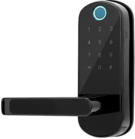Fingerabdruck Türschloss, 5 in 1 Biometrischer Fingerprint/Numerisches Passwort/Card/Mechanischer Schlüssel/APP Steuerung Intelligentes Türschloss für Familie/Büro