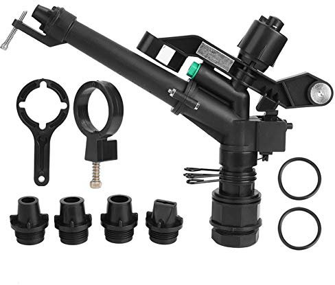 Cikonielf Aspersor de césped 1.5in a 1in DN25 Rosca Hembra Automática 360 Grados Giratorio Ajustable Brazo oscilante Aspersor Riego agrícola