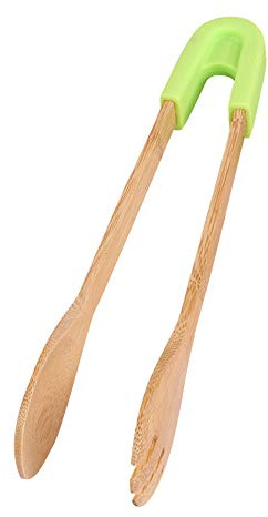 Pince à grille-pain en bambou pour la cuisson du pain ou du thé - Vert carré