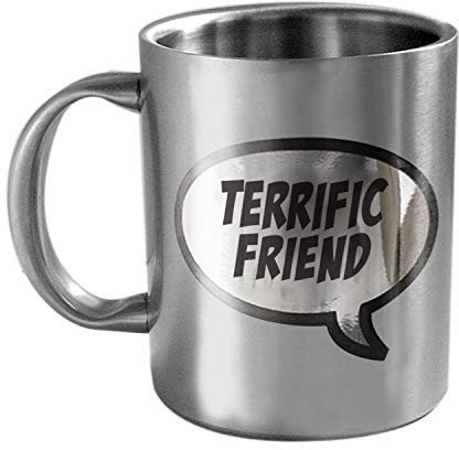 PrimeChef Terrific Ami en Acier Inoxydable Double Tasse Muré 265Ml, Argent | Mug-Act-069 , Multicolore , One