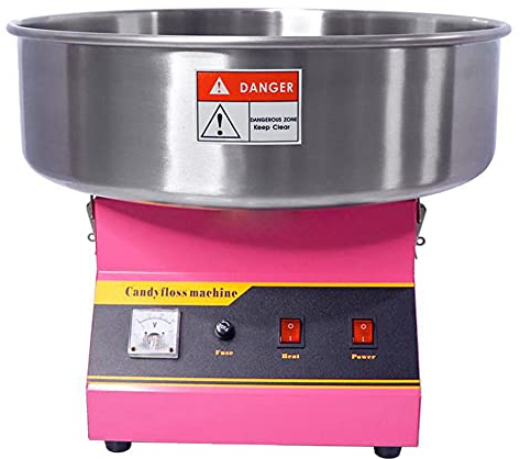 GQYYS Machine électrique De Barbe à Papa 1000w, Machine a Barbe a Papa Professionnelle, Fabricant Commercial De Barbe à Papa, Facile à Nettoyer et à Utiliser, En Acier Inoxydable Sans Couvercle