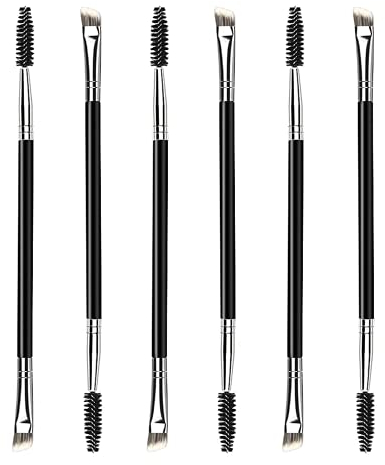 6 Pezzi Pennello per Sopracciglia Doppia Testa, Pennello Sopracciglia, Spoolie Pennello Mini Ciglia, 2 in 1 Sopracciglia Spazzola Sopracciglia, per Ciglia, Cura, Modellatura, Colore e Gel