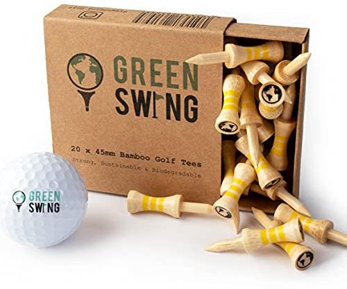 Green Swing 45 mm Bambus-Golf-Tees, gelb