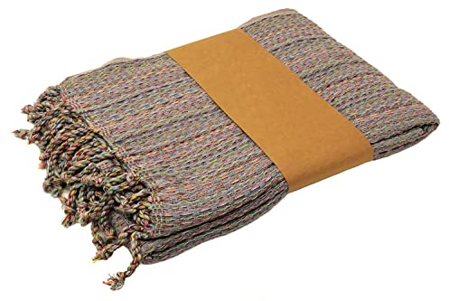 Stefano Ferrante MUTICOLOUR Hamamtuch (grau) | Saunatuch, Pestemal, Fouta, Strandtuch, Badetuch, 100x180 cm, Baumwolle