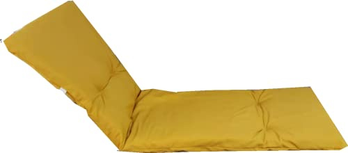 Genérico Cojín Tumbona Colchón Colchoneta Tumbona Acolchada 180 x 55 x 8 cm Classic Texturas Colchoneta para sillas de Terraza (Amarillo)