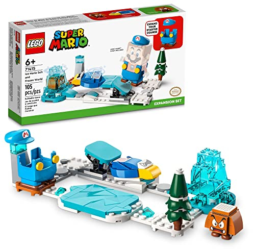 LEGO Super Mario Ice Mario Anzug und Frozen World Expansion Set 71415, Sammlerstück Bauspiel mit Figur Kostüm plus Cooligan und Goomba Enemy Figuren