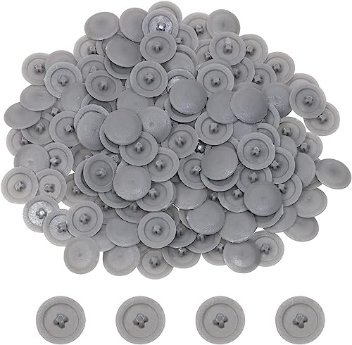 Mini Skater 200Pcs Plastic Screw Cap Covers Small Screw Caps Screw Exterior Protective Caps for Diameter 8mm Flat Cross Screw Lids Furniture Fittings (Dark Grey)