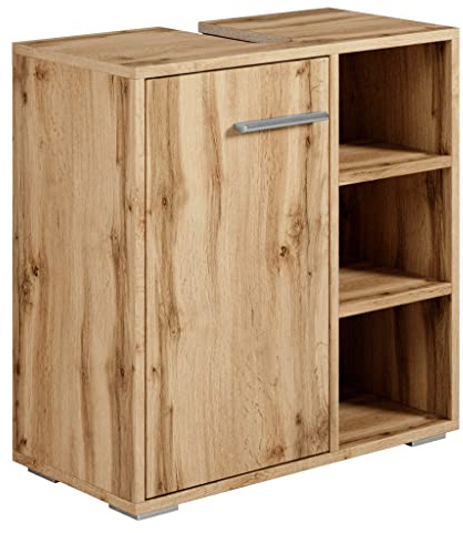 Badplaats B.V. Badezimmer Badmöbel Neptunes 60cm Eiche - Unterschrank Badmöbelset Badschrank Schrank Waschbeckenunterschrank