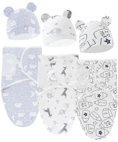 3Pcs Baby Pucksack Neugeborene 0-3 Monate, Babyschlafsack Puckschlafsack, Pucktuch Baby, Babydecke Swaddle Baumwolle 100%,Unisex Pack Wickel für Kleinkinder, Mädchen, Jungen,Neugeborenes Geschenk (01)