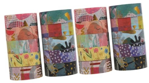 VILLCASE 20rollen Geometrisches Goldfolie Washi Tape Dekorative Klebebänder Für Handbuch Scrapbooking Fotoalben Und Kunsthandwerk Pro Vielseitig Einsetzbar