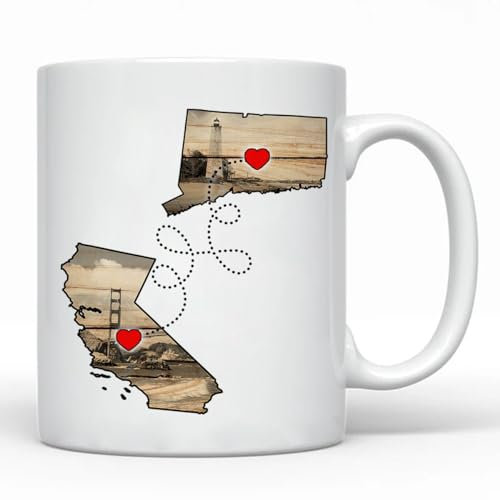 Tazza Mamma Connecticut Mug Personalizzabile Tazza da tè in Ceramica Idea Regalo Tazza Personalizzata 330Ml per Regalo Festa, Nonna, Fidanziati