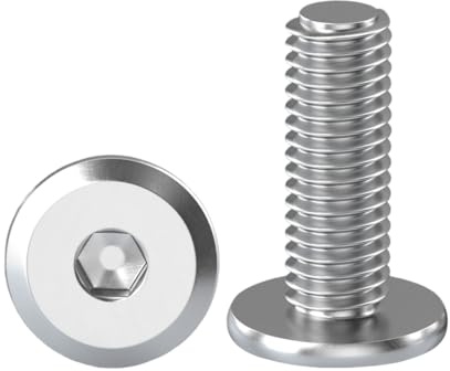 Drenky Hexagonal De Cabeza Plana, 10 Piezas Tornillos De Conexión Para Muebles M8 X 16 mm Tornillos Acero Inoxidable A2 V2A Tornillos De Cabeza Hueca, Rosca Completa