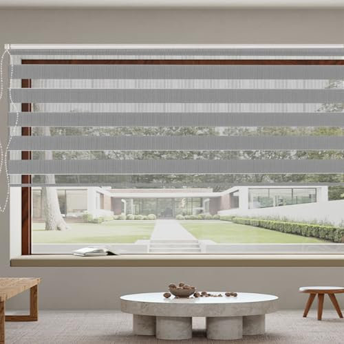 Verdunklungsrollo Klemmfix 65 x 250 cm Hitzeschutz Energiesparend Verdunklungsrollo Thermorollo Inkl. Montagematerial für Schlafzimmer Küche, Hellgrau