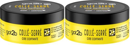 Schwarzkopf - Got2b - Cire Coiffante Fixante Cheveux - Fixation Ultime - Collé Serré - Sans Effet Carton - Utilisation sur Cheveux Secs - Pot de 75 ml (Lot de 2)