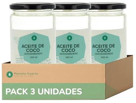 PLANETA HUERTO | Pack 3x Aceite de Coco MCT Ecológico 1.500 ml – Aceite de coco 100% Triglicéridos de Cadena Media con 65% Ácido Caprílico C8 y 35% Ácido Cáprico C10, Energía Cetogénica Rápida