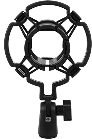 Plastic Microphone Mount Adjustable Shockproof Black for Desk | Easy to Fix, Flexible Design, Noise Reduction Support, Fits Desktop Stand Setups, One Piece