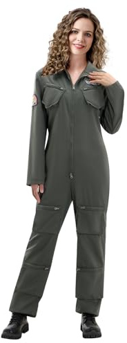Funhoo Damen Ripley Kostüm Jumpsuit Overall Crew Flug Anzug Sci-Fi Fiction Film Halloween Karneval Cosplay Outfit für Erwachsene (M)