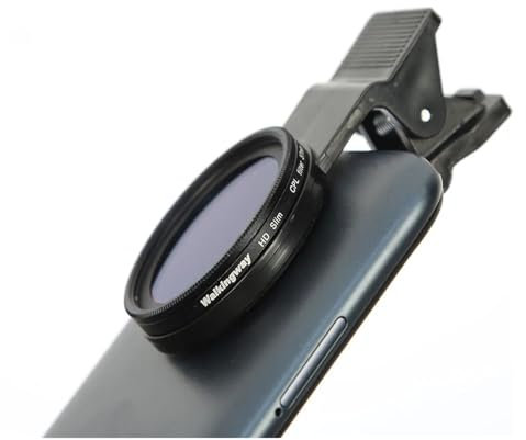 LZHSWM Filtre d'objectif de téléphone Portable 37mm 52mm adapté aux Smartphones ND Filtre Variable ND2-400 avec Filtre ND à Clipser(37mm,ND2-400 and Clip)