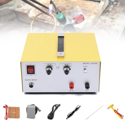 Soldadora por puntos de pulso de 80 A, máquina de soldadura por puntos for joyería de oro y plata, equipo portátil de soldadura por puntos de pulso con destellos, dispositivo de soldadura por puntos