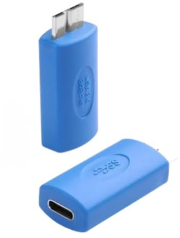 innov8 USB Micro B 3.0 Male to USB C 3.0 Female Hard Drive Data Transfer Adapter 5Gbps | Blue