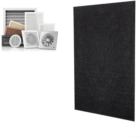 Filtre à vapeur, 1 x 1 m, découpable, filtre à charbon de rechange, filtre à charbon actif, hotte aspirante pour purificateur d'air (1 m x 1 m x 5 mm)