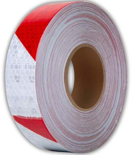 Ruban Reflechissant Adhesif Rouge/Blanc fin ✮Marque Francaise✮ Bande Reflechissante Autocollante 2,5cmx20M Bande Reflechissante Camion Voiture Route Remorque Signalisation Adhesif ✯GARANTIE À VIE✯