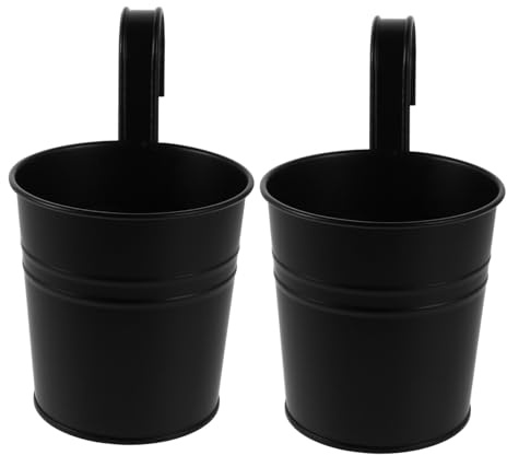 TOYANDONA 2 pezzi Fioriera Appesa Metallo con Ganci Staccabili Vasi Sospesi per Piante e Decorazione da Ed Esterno Drenaggio