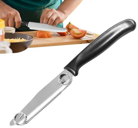 dzqad Sbucciatore Frutta Utensile | Utensile da Cucina per Sbucciare Tagliare Affettare Frutta | Accessorio Rimovibile In Acciaio Inossidabile Con Molla Per Arancia Carota Kiwi Limone Mango Ananas