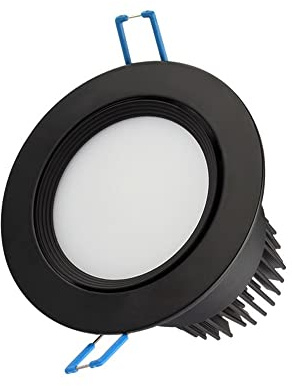 DLHH Recessed LED Spotlight Downlight Ceiling Light Fixture, Black Round Panel Wash Wall Lamp - Waterproof IP 65 for Bathroom Bedroom Kitchen Wash Wall Lamp (AC110-240V)
