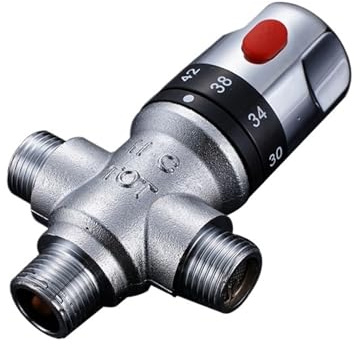 Thermostatventil Thermostatisches Mischventil Messing 1/2 Standard-Temperaturregelventil for Solarwarmwasserbereiter-Ventilteile(Style A)