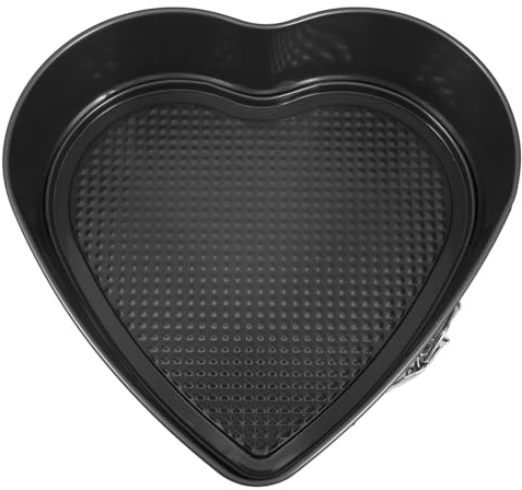 Milisten Moule à Charnière en Acier au Carbone Antiadhésif Forme Cœur 24 Cm avec Système de Verrouillage, Cuisson Homogène, Démoulage Facile pour Pâtisserie Maison et Professionnels