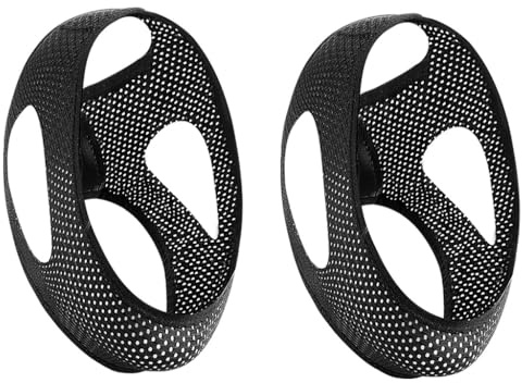 Kinnband Schnarchen Atmungsaktiver Kinnriemen Schnarchstopper für Männer | Einstellbare Anti Schnarch Maske, Schwarz 2 Stück, Frauen, für Besseren Schlaf, Frauen, Einstellbare, Anti Schnarch