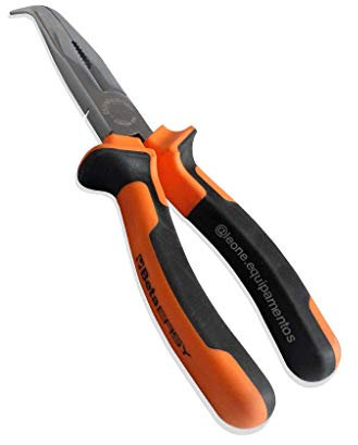 Beta 1164 200 - Pinze a becchi piatti lunghissimi piegati zigrinati manici ricoperti con 2 strati di PVC antiscivolo