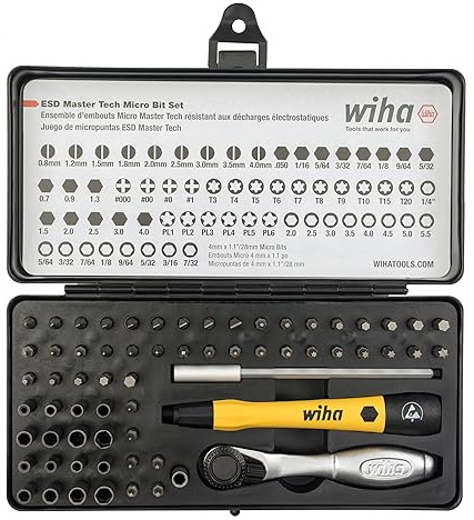 Wiha 75965 65 Piece System 4 ESD Safe Master Technician Ratchet and MicroBits Set