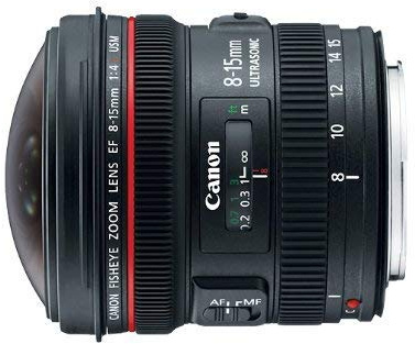 Canon EF 8-15mm f/4L Fisheye USM Ultra-Wide Zoom Lens for Canon EOS SLR Cameras (Renewed)