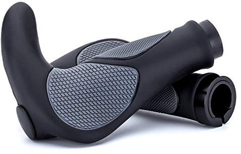 VOANZO VTT poignées de Guidon de vélo, poignées Corne de vélo intégrées de Conception Ergonomique avec Embouts de Guide-Barres, pour diamètre intérieur (Noir)
