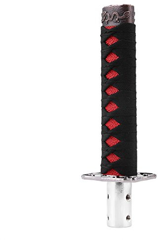 Suuonee Schaltknauf, Universal Japanese Sword Car Schaltknauf Shifter mit 4 Adaptern Schwarz + Rot