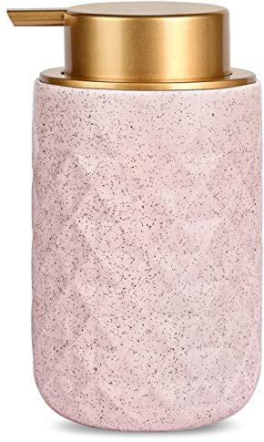 LaLa Dolce Dispenser cilindrico di sapone in schiuma, bottiglia per cucina, bagno, piani di lavoro e lavandino, 400 ml (14 oz rosa)