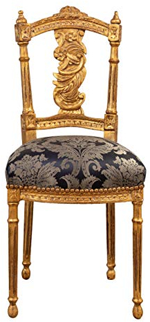 Biscottini Gepolsterter Stuhl Luigi XVI L40XPR46XH92 Samt Gold - Stühle Esszimmer - Vintage Stühle - Sessel Schlafzimmer - Wohnkultur