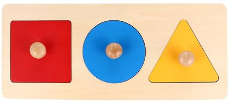 Toyandona Montessori Math Toy Geometry Shape Insets Wooden Puzzle for Preschool Kids 11.61In Fine Motor Skills Development and Shape Recognition Educational Toddler Toy