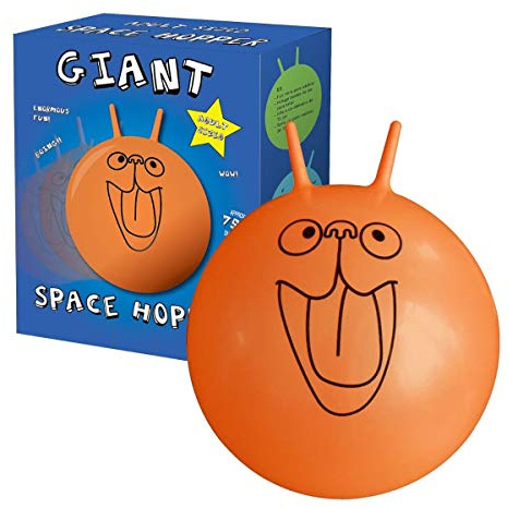CKB LTD Palla per Saltare Space Hooper Tramoggia Spaziale Gigante Gigante per Adulti – Gonfiabile Include Pompa a Pedale Fino a 100 kg, Extra Large 75 cm, Arancione