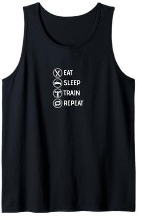 Eat Sleep Train Repeat Fitness Kraftsport Gym Tank Top