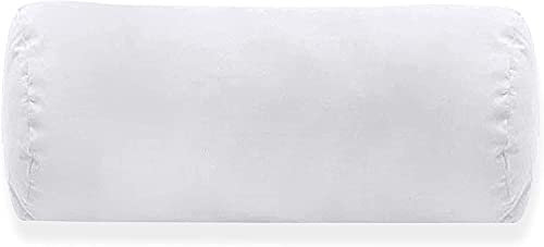 ARLINENS 100% White Round Bolster Pillow Filled with Soft Virgin Hollow Fiber Roll Neck Cushion Orthopaedic Pregnancy Support Headrest Pillow Available in 20x60 & 25x75 (Medium 15x45 cm)