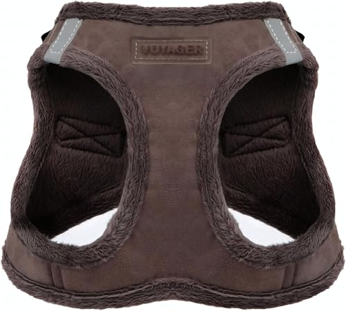 Voyager Step-in-hundsele i plysch – mjuk plysch, step-in-västsele för små och medelstora hundar av Best Pet Supplies – chokladmocka, XL (bröst: 52–58 cm)